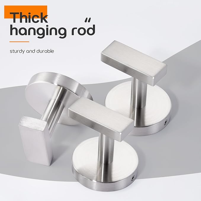 Robe Hook Brushed Nickel Bath Towel Hooks Stainless Steel Wall Hooks for Bathroom Kitchen Closet Garage Door Hanger 3 Pack, AN1001BR-P3