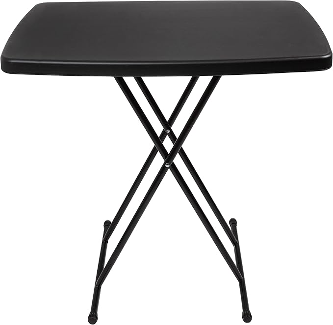 Folding Table - Lightweight Portable Folding Desk - Small Plastic Table for Camping, Playing Cards, and Crafting by Everyday Home (Black)-NeatNest