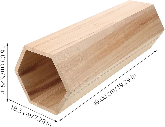 19inch Wooden Umbrella Stand - Hexagon Storage Holder for Umbrellas Canes - Indoor and Outdoor Use - Stylish and Modern Organizer for Entryways