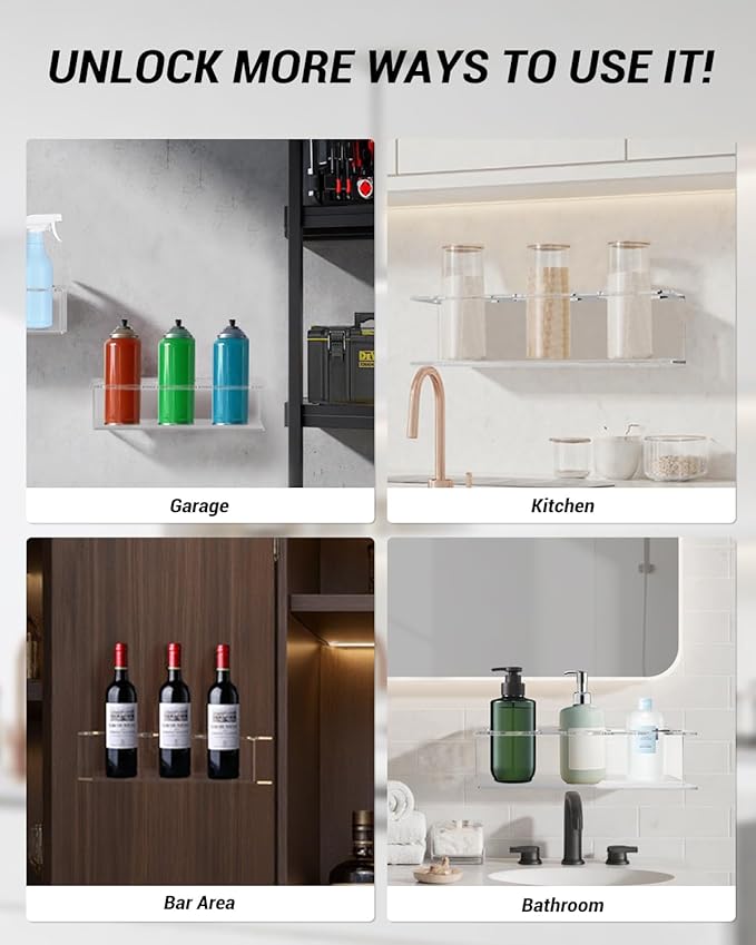 2 Pack Acrylic Water Bottle Organizer for Stanley 40 oz, Stanley Cup Holder, Wall Mounted Spray Can Holder Storage Rack, Tumbler Holder Organizer for Kitchen, Stanley Cup Accessories, Easy to Install-NeatNest