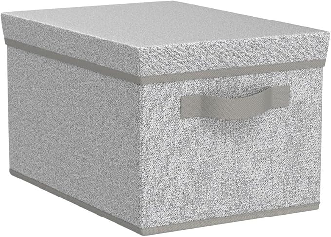 GRANNY SAYS Storage Box, Storage Bins with Lids, Closet Storage Containers, Storage Basket with Lid, Storage Organizer Bins, Decorative Boxes Keepsake, Large Storage Bins, Gray, 3-Pack-NeatNest