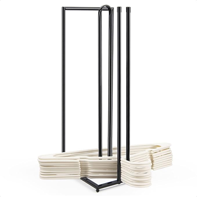 Hanger Stacker, Metal Hanger Storage Organizer Hold up to 60 Velvet Hangers, Space Saver Clothes Hanger Holder for Closet and Laundry, Black-NeatNest