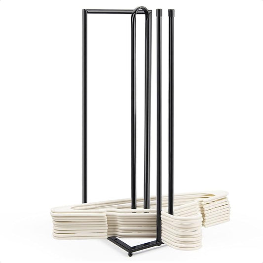 Hanger Stacker, Metal Hanger Storage Organizer Hold up to 60 Velvet Hangers, Space Saver Clothes Hanger Holder for Closet and Laundry, Black-NeatNest