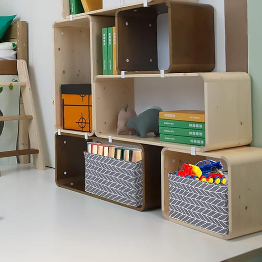 CLOCOR Rectangular Storage Basket,Collapsible Cute Pattern Storage Bin,Waterproof Coating Storage Box with Handles for Home Organization,Shelf Basket (Arrow)-NeatNest