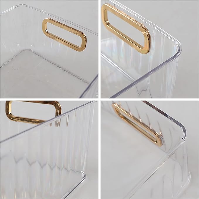 Idotry 6-Pack Clear Pantry Storage Bins, Plastic Organizer Bins