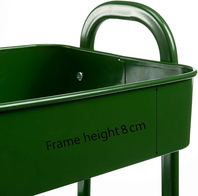 AGTEK Makeup Cart, Movable Rolling Organizer Cart, Bluish Green 3 Tier Metal Utility Cart-NeatNest