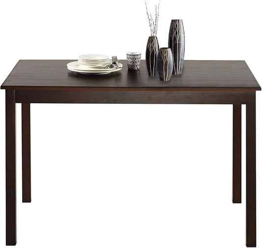 Dining Table for 4 People Kitchen Table with Wood Legs Dinner Table for Apartment Living Room Dining Room Office Kitchen Home Furniture Rectangular Modern, Brown-NeatNest