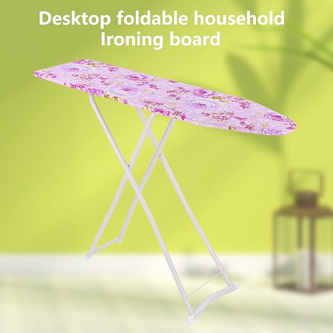 Honrane Space-Saving Ironing Board, Adjustable Height,Folding,Full-Size Purple 36 inch