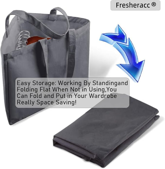 Clothes Hanger Organizer Holder for Space Saving, Fresheracc Hanger Triangle Storage Bag with Handles for Closet Tidier Laundry Rooms Wardrobe Drying Rack, Waterproof Container (Triangle Grey)-NeatNest