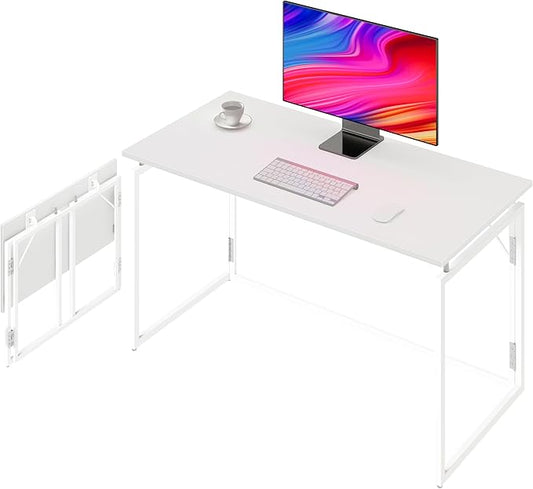 Folding Desk 40 Inch - Small Foldable Desk for Small Space Minimalist, Space Saving Collapsible Compact Desk Portable Table for Craft, Writing, Study and Work (No Assembly Required)-NeatNest