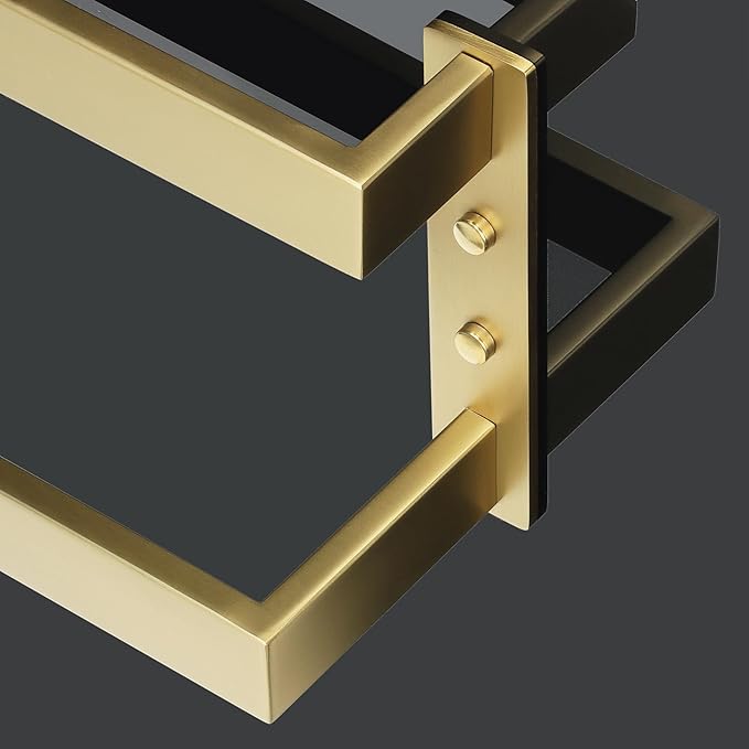 Alise Double Towel Bar 32", SUS304 Stainless Steel Towel Racks for Bathroom Wall Mounted, Space Saving Bathroom Towel Holder, Long Towel Hanger, Brushed Gold