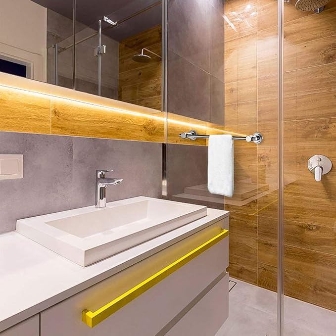 BOPai 24 inch Vacuum Suction Cup Towel Bar, Removeable Shower Mat Rod Shower Door Adhesive Towel Bar Suction Towel Rack, Premium Chrome-NeatNest