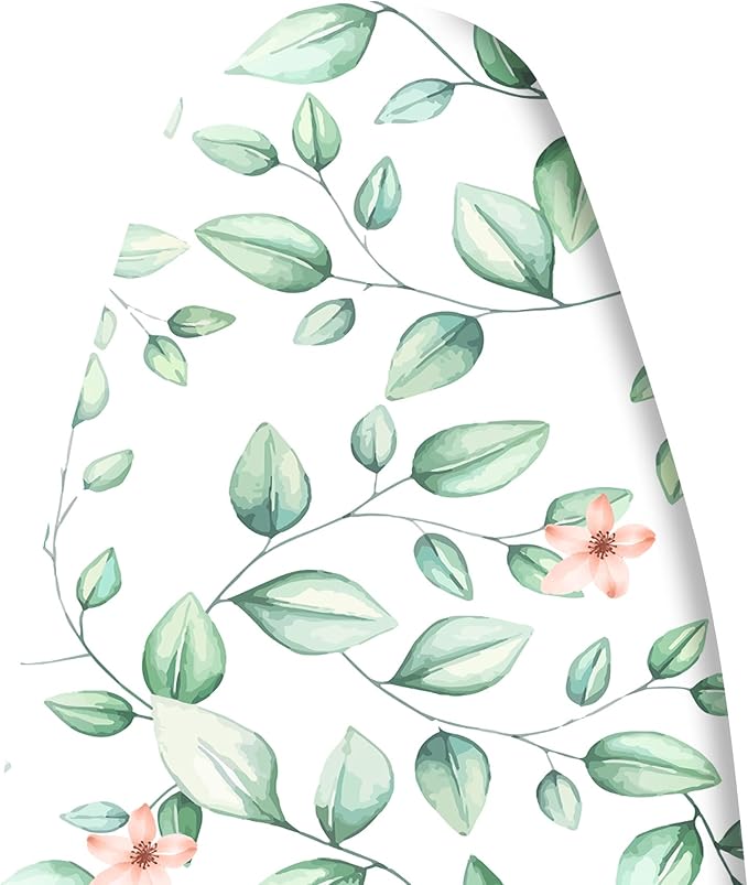 Extra Thick Ironing Board Cover and Pad, 15x54 Ironing Board Cover, Resist Scorching and Staining,Elastic Edges,Sage Green Spring Summer Eucalyptus