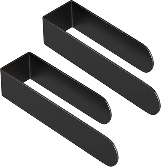 HUFEEOH 2 Pack Adhesive Hand Towel Holder, Sticky Towel Bar Towel Holder Wall Mounted, Stainless Steel Kitchen Towel Holder Hand Towel Rack for Bahtroom Hotel RV Kitchen (Black)