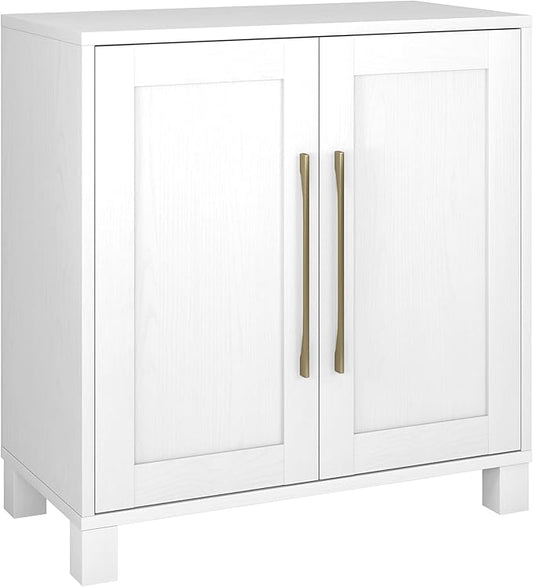 Henn&Hart 28" Wide Rectangular Accent Cabinet in Cloud White, for Home, Living Room, Bedroom, Entertainment Room, Office
