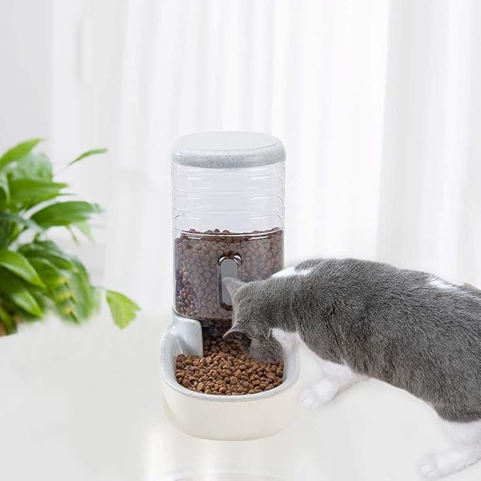 kathson Automatic Replenish Dog Food Dispenser Station,Easily Clean,1 Gallon Gravity Feeder Cat Eating Bowl,Large Capacity Pet Self Feeding for Dogs, Cats Small Pets Puppy Kitten Rabbit Bunny-NeatNest