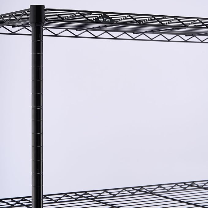 1400 lbs 4 Tier Storage Rack Metal Wire Shelving Unit, Storage Standing Household Shelf Organizer for Kitchen Pantry Closet Garage Basement Utility Room, Black 15.8" D x 45.3" W x 59.4" H