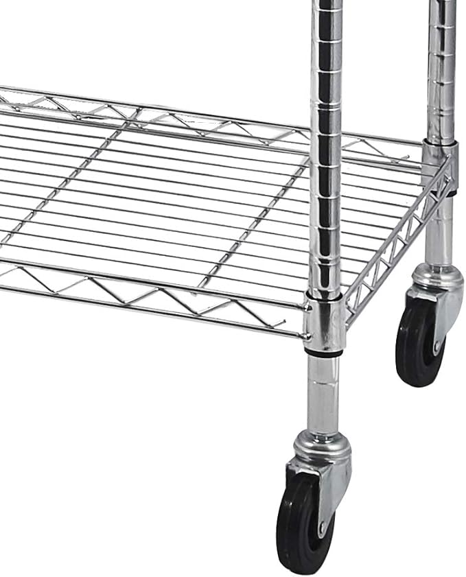 5 Tier Adjustable Storage Shelf Metal Storage Rack Wire Shelving Unit Storage Shelves for Pantry Closet Kitchen Laundry Bathroom (Silver5-5-Tier)
