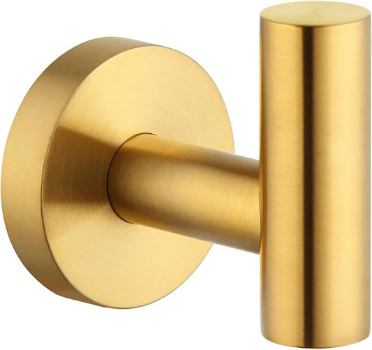 Angle Simple Bathroom Towel Hook, SUS304 Stainless Steel Bath Towel Holder, Robe Hook for Wall, Brushed Gold