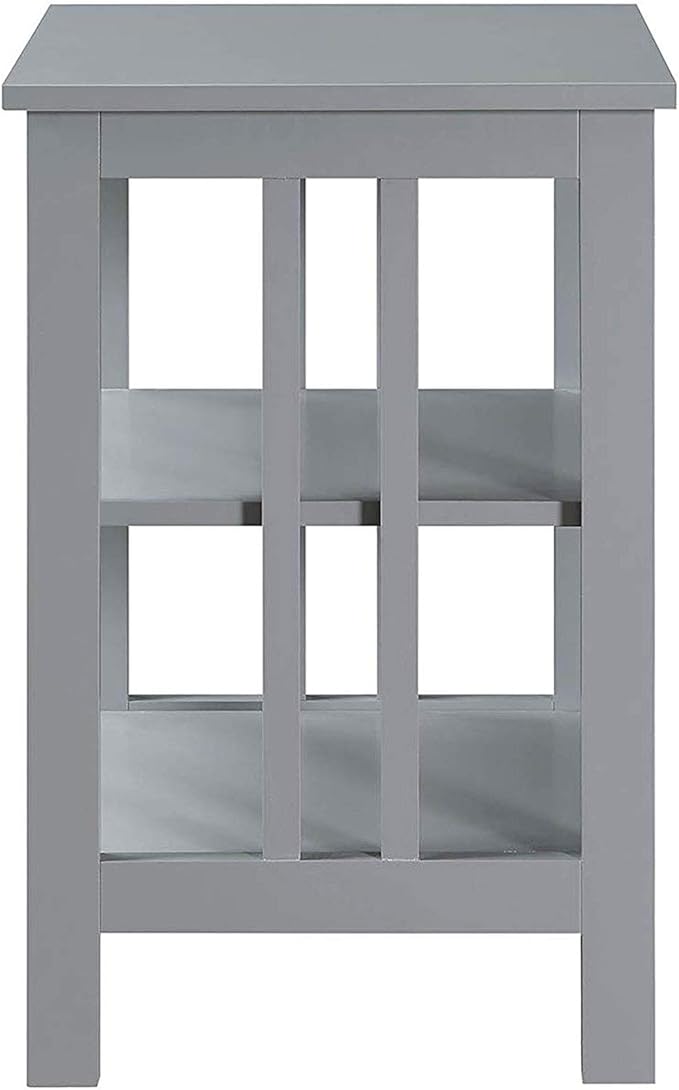 Convenience Concepts Mission End Shelves Table, Gray-NeatNest