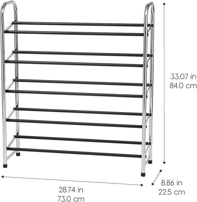 IRIS USA 5-Tier Shoe Rack, Up to 15 Pairs, Shoe Organizer for Closet Entryway Small Space, Shoe Storage Shelf, Tall Metal Shoe Rack, Shoe Stand, High-Heels, Boots