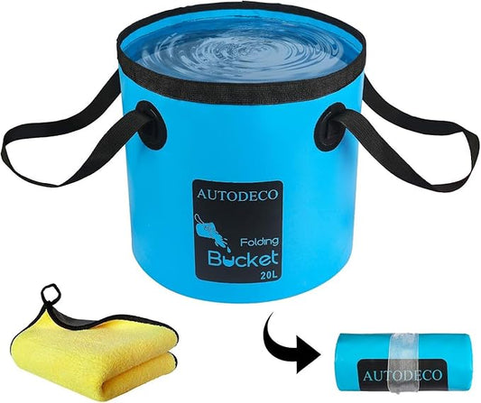 AUTODECO Collapsible Bucket 5 Gallon Container Folding Water Bucket Portable Wash Basin 20L-NeatNest