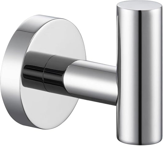 APLusee Polished Chrome Towel Hook, 304 Stainless Steel Heavy Duty Robe Hook, Wall Mounted