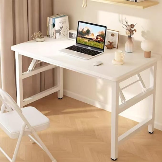 31.5 Inch Folding Table，Square Folding Desks for Small Space,Small Foldable Desk No Assembly,White.-NeatNest