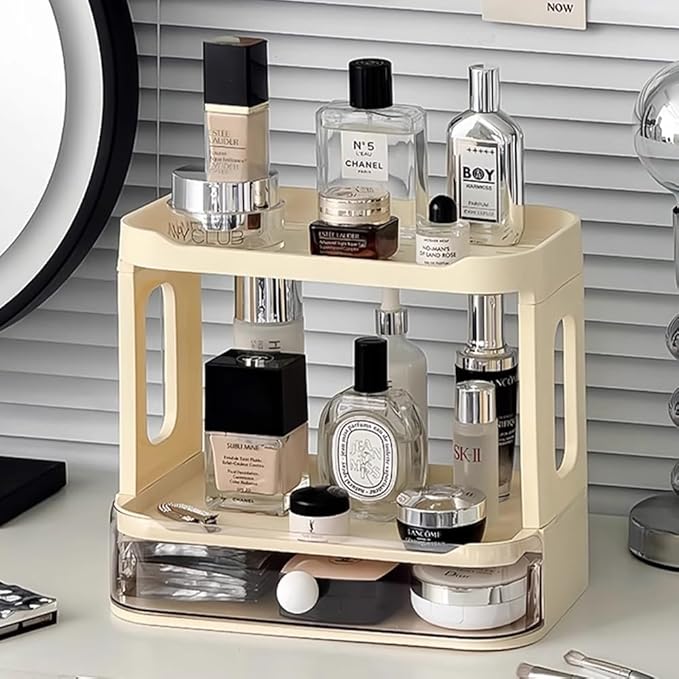 3-Tier Desk Organizers & Dispensers，Mail Holder for Office Desk Organization，Kitchen Spice Rack or Bathroom Countertop Organizer, Gift for Teachers, Classmates, and Friends (Beige)-NeatNest