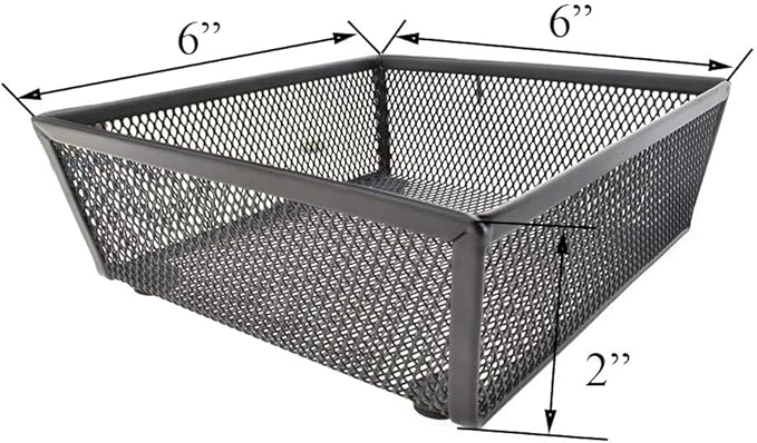HAHIYO Stackable Mesh Tray Cup 6 x 6 x 2 inches Sturdy Container for Desk Drawer Organizer Collection for Home Office School kitchen Soft Foam Feet No Sharp Edges 2 Pack Black-NeatNest