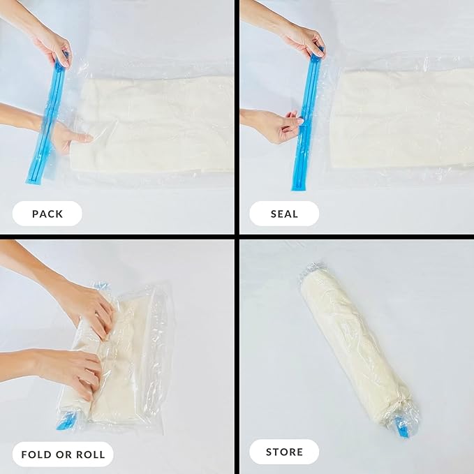 18 Pack Compression Bags for Travel, Roll Up Space Saver Bags for Clothes Storage, Compact Packing travel organizer for Luggage, Suitcase, Backpack, No Pump or Vacuum Needed-NeatNest
