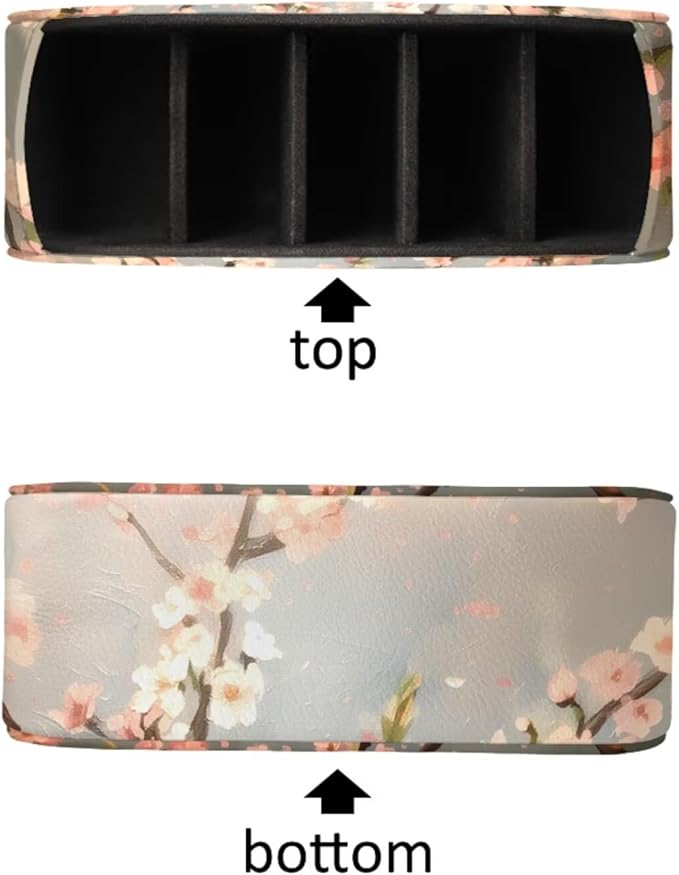 Cherry Blossom Canary Print Remote Control Holder with 5 Compartments, Office Desk Organizers - Couch/TV Stand/Nightstand Accessory-Desktop Space Saver,Remote Control Caddy-NeatNest