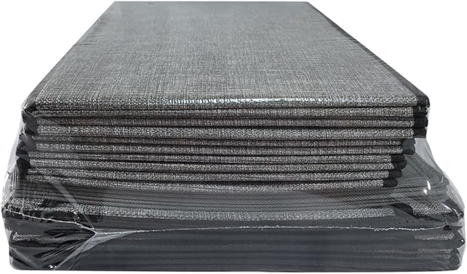 Clothing Storage Bins, Blanket Baskets for Shelves, Fabric Cubes with Handles and Lids, Decorative Linen Closet Organizers Boxes, Gray, 5 Pack, 16.5 x 11.8 x 10.2 Inch-NeatNest