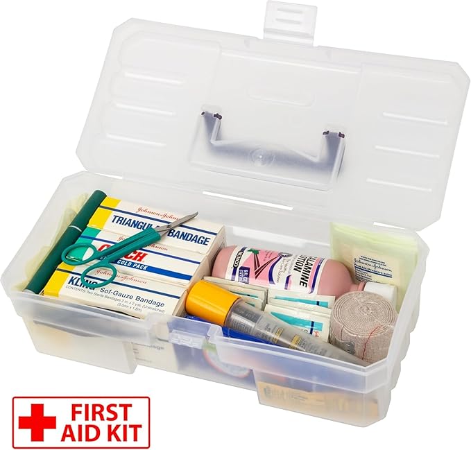 Akro-Mils 12-Inch ProBox Plastic Art Supply, Hobby or Craft Storage Toolbox, Model 09912CLPUR, (12-Inch x 5-1/2-Inch x 4-Inch), Clear, 6-Pack-NeatNest
