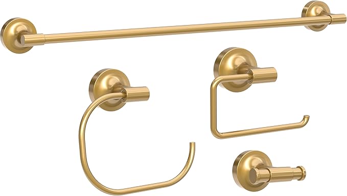 Franklin Brass Voisin (1-Pack) Towel Hooks Satin Gold Wall Mounted for Robes & Towels 2-Prong Holder, Bathroom Accessories VOI35-BB