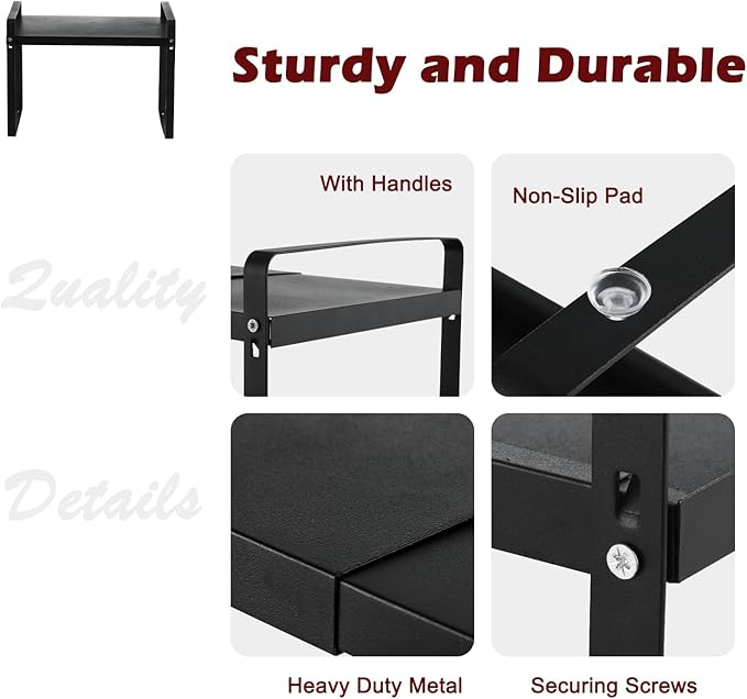 3 Pack Expandable Cabinet Shelf Organizer Kitchen Shelf Riser Stackable Pantry Shelves Kitchen Organizers and Storage Metal Spice Rack Countertop Organizer Cupboard Adjustable Shelfs Desk Rack Shelf-NeatNest