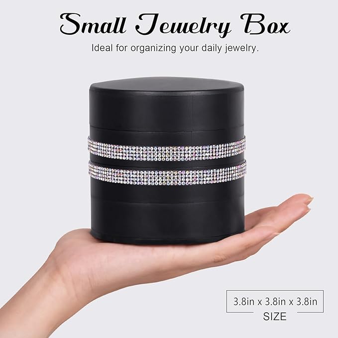 CONBOLA Jewelry Holder Organizer, Christmas Gifts Ideas for Women, Small Jewelry Storage Box Earring Holder, 5-Layer Rotating Jewelry Storage Tray with Lid for Bracelets Rings Bracelets-NeatNest