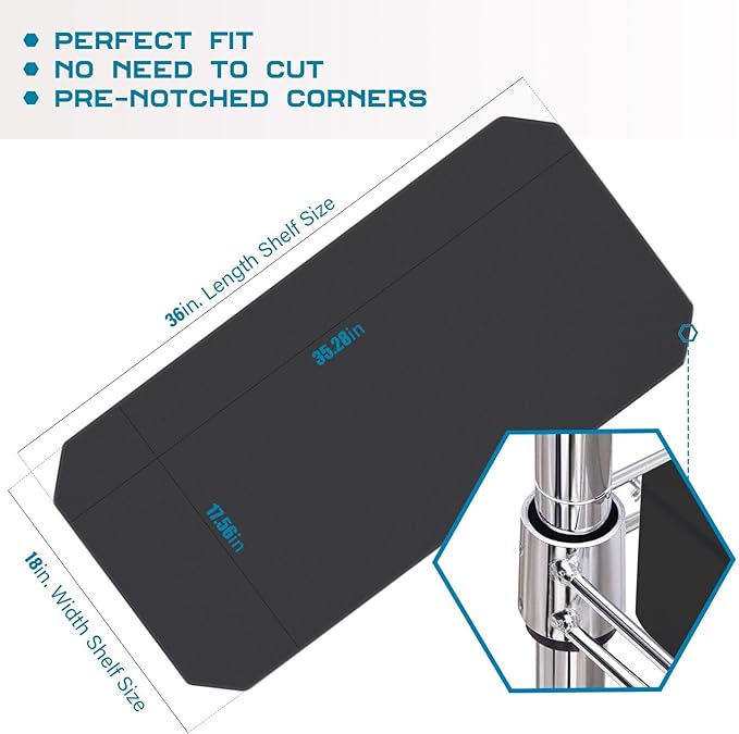 BRIAN & DANY Wire Shelf Liner 18" X 36", Heavy Duty Shelf Liners for Wire Shelving, Waterproof Protector Mats, Set of 4, Black-NeatNest