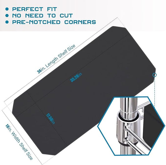 BRIAN & DANY Wire Shelf Liner 18" X 36", Heavy Duty Shelf Liners for Wire Shelving, Waterproof Protector Mats, Set of 4, Black-NeatNest