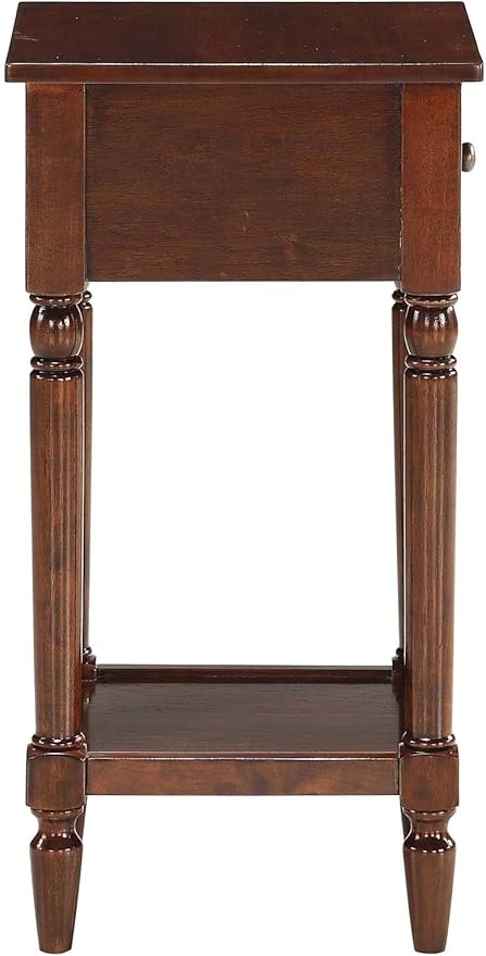 Convenience Concepts French Country Khloe 1 Drawer Accent End Table 14" - Traditional Farmhouse Side Table with Storage Drawer and Shelf for Living Room, Espresso-NeatNest