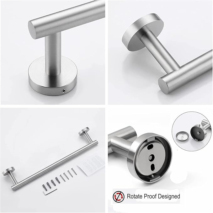 16 Inch Towel Bar 2 Pack for Bathroom 9/12/16/24/28/33 Inch Kitchen Hand Towel Holder Brushed Nickel Stainless Steel 304 RUSTPROOF Wall Mount Towel Rod 2 of Pack (2, Brushed Nickel, 16 Inch)