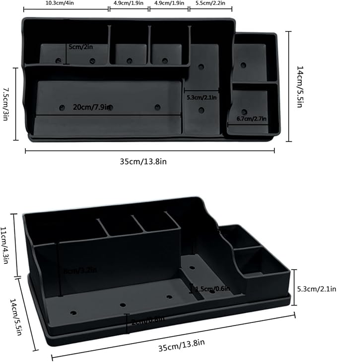 Silicone Multifunctional Bathroom Organizer Countertop,7Compartment Silicone Cosmetics Storage Organizer, Bathroom Countertop Accessories Storage,Toothbrush Stand for Vanity Office Sink，Black-NeatNest