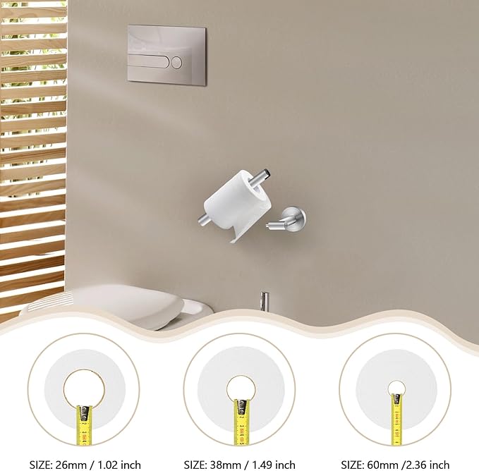 Newfun Brushed Nickel Toilet Paper Holder, SUS 304 Stainless Steel Adjustable Double Post Pivoting Toilet Paper Roll Holder Wall Mount for Bathroom