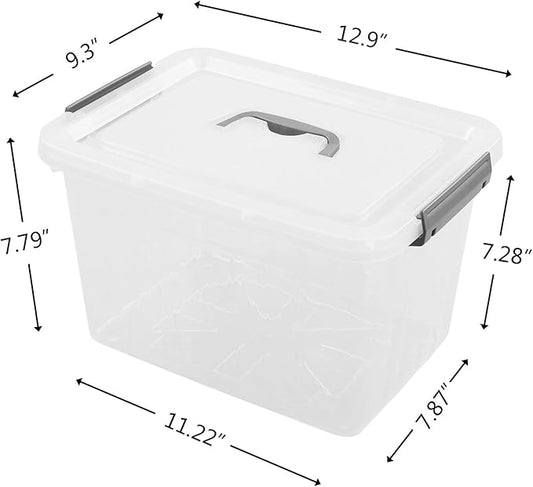 Bringer 6-Pack Clear Plastic Latching Storage Box, Plastic Box, 10 L-NeatNest