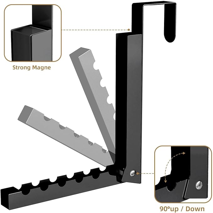 2 Pack Over The Door Hanger, Folding Over The Door Drying Rack for Laundry,Overdoor Hanger Hook,Small Clothes Drying Rack for Dorm Portable Black