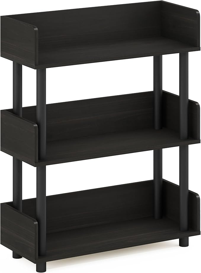 Furinno Turn-N-Tube 3-Tier Freestanding Multipurposes Display Rack, Bookshelf, Espresso-NeatNest