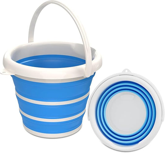 GOLDFOX Collapsible Bucket-10L (2.6 Gallon) Bucket for Cleaning with Handle-Folding Foldable Portable Plastic Water Supplies,Collapsible Bucket for Car Wash Camping Garden - Blue-NeatNest