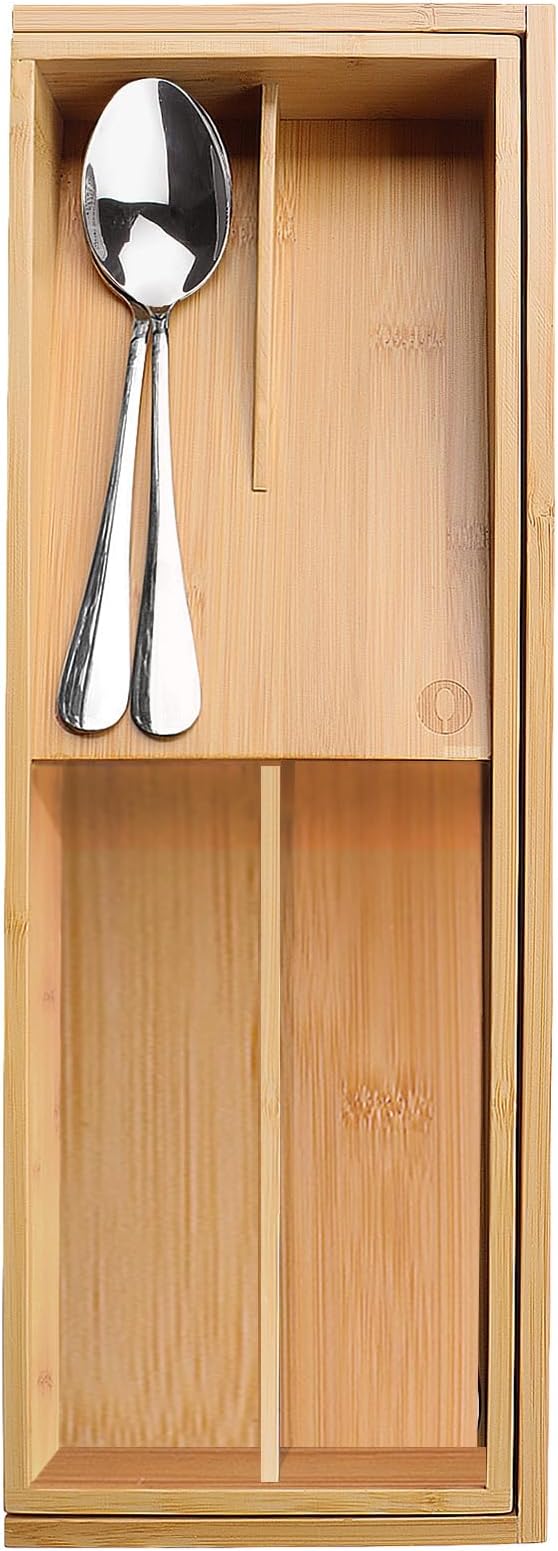 Expandable Bamboo Kitchen Drawer Organizer - Silverware Organizer - Utensil Holder and Cutlery Tray for Flatware Organizers and Kitchen Utensils-NeatNest