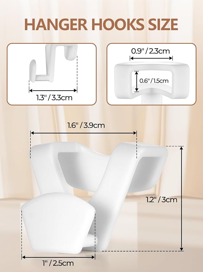 HOUSE DAY Space Saving Hangers 20 Pack, Clothes Hanger Connector Hooks, Heavy Duty Closet Space Saver, Small Space Solutions, Cascading Dorm Room Closet Organizer and Storage - White-NeatNest