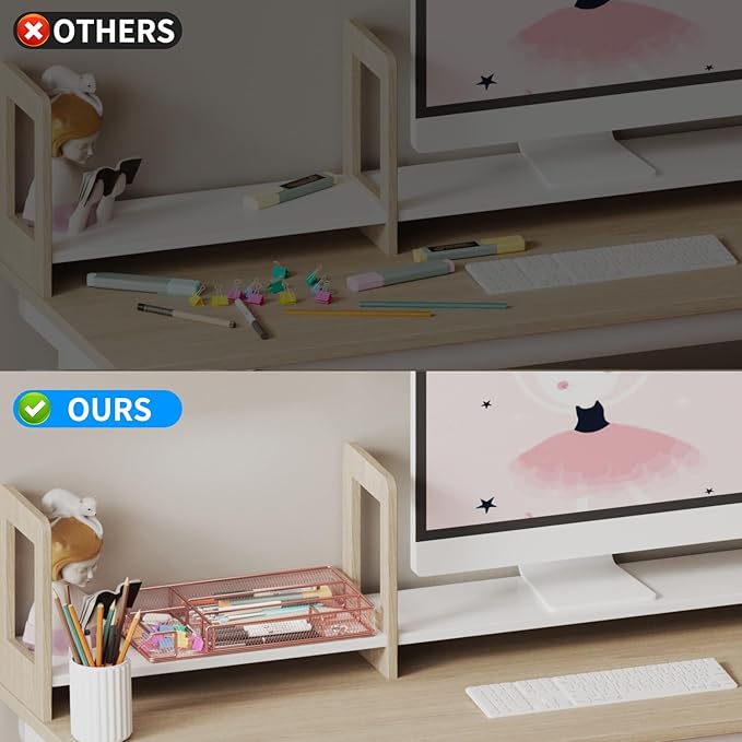 Desk Drawer Organizer Tray, Mesh Desk Organizer, Office Drawer Organizer, Desk Accessories & Workspace Organizers, Suitable for Tools, Pencils, Office Supplies Storage (Rose Gold)-NeatNest